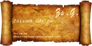 Zsizsek Géza névjegykártya